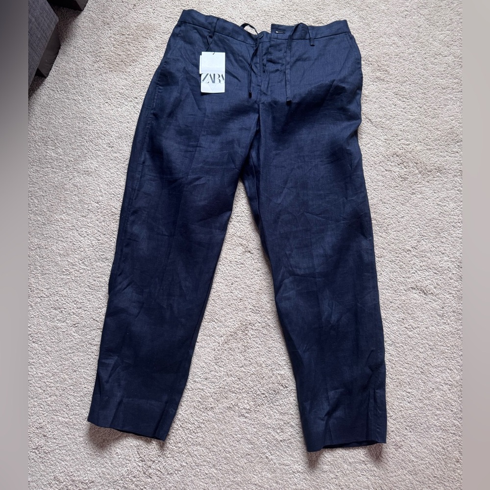 Zara Men's Deep Blue linen pants
